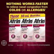 Afrin Original Nasal Spray Max Strength Congestion Relief 3-Pack 90mL