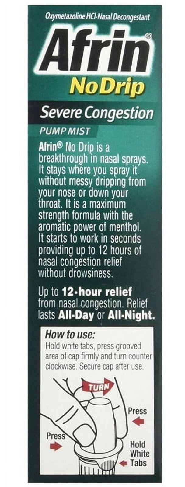 Afrin No Drip Severe Congestion Pump Mist Nasal Spray 20ml 2 Pack For Fast Relief