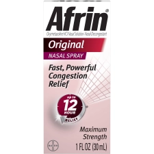 Afrin Original Nasal Spray Max Strength 12Hr Congestion Relief 1 oz