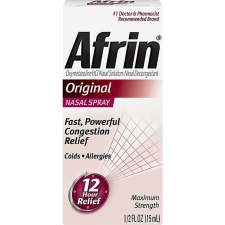 Afrin 12 Hour Original Decongestant Nasal Spray 1/2 FL 15ml for Fast Relief