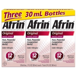 Afrin Original Maximum Strength 12-Hour Nasal Congestion Relief Spray 90ml for Fast Relief