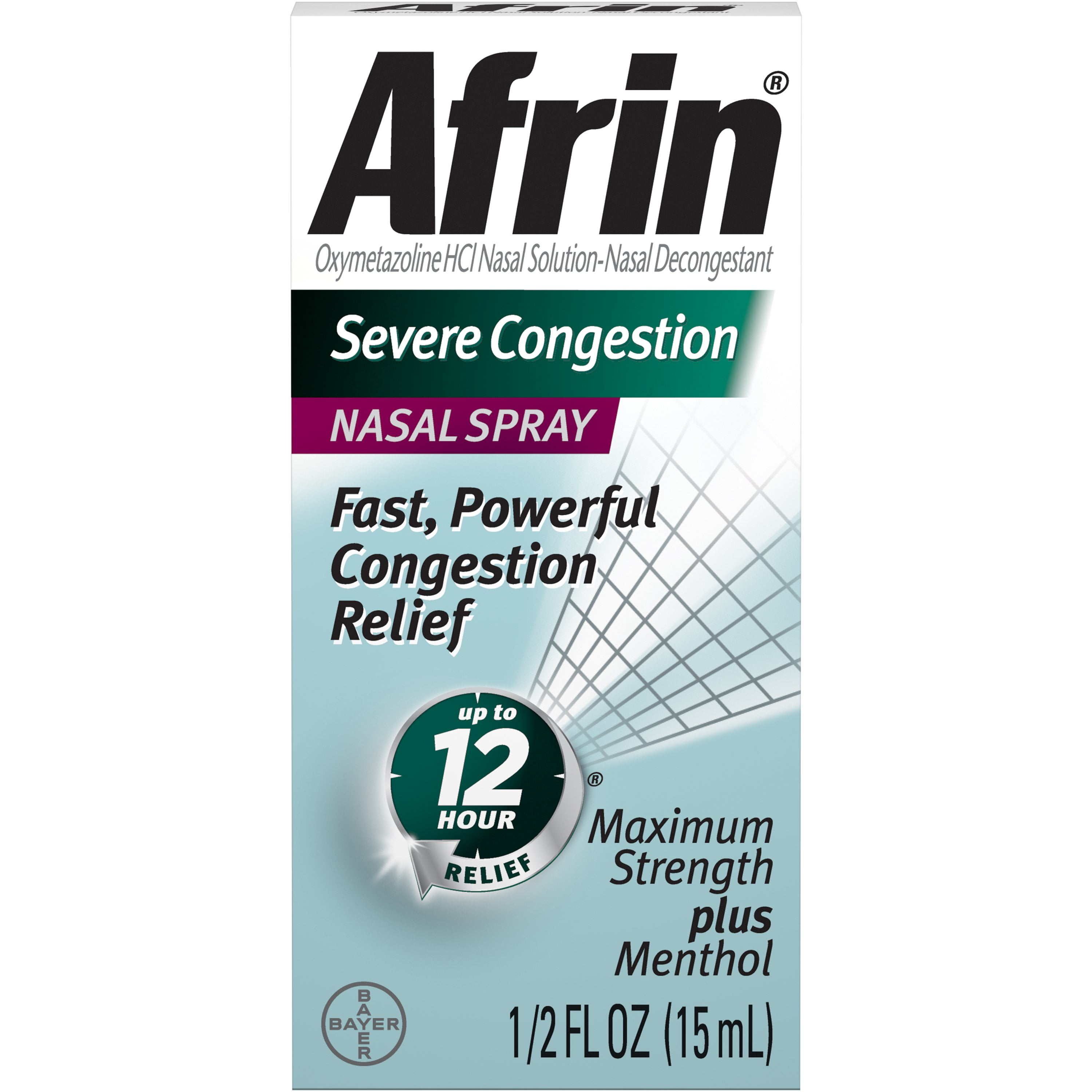 Afrin 12 Hour Severe Congestion Maximum Strength Nasal Spray 0.5oz 5 Pack