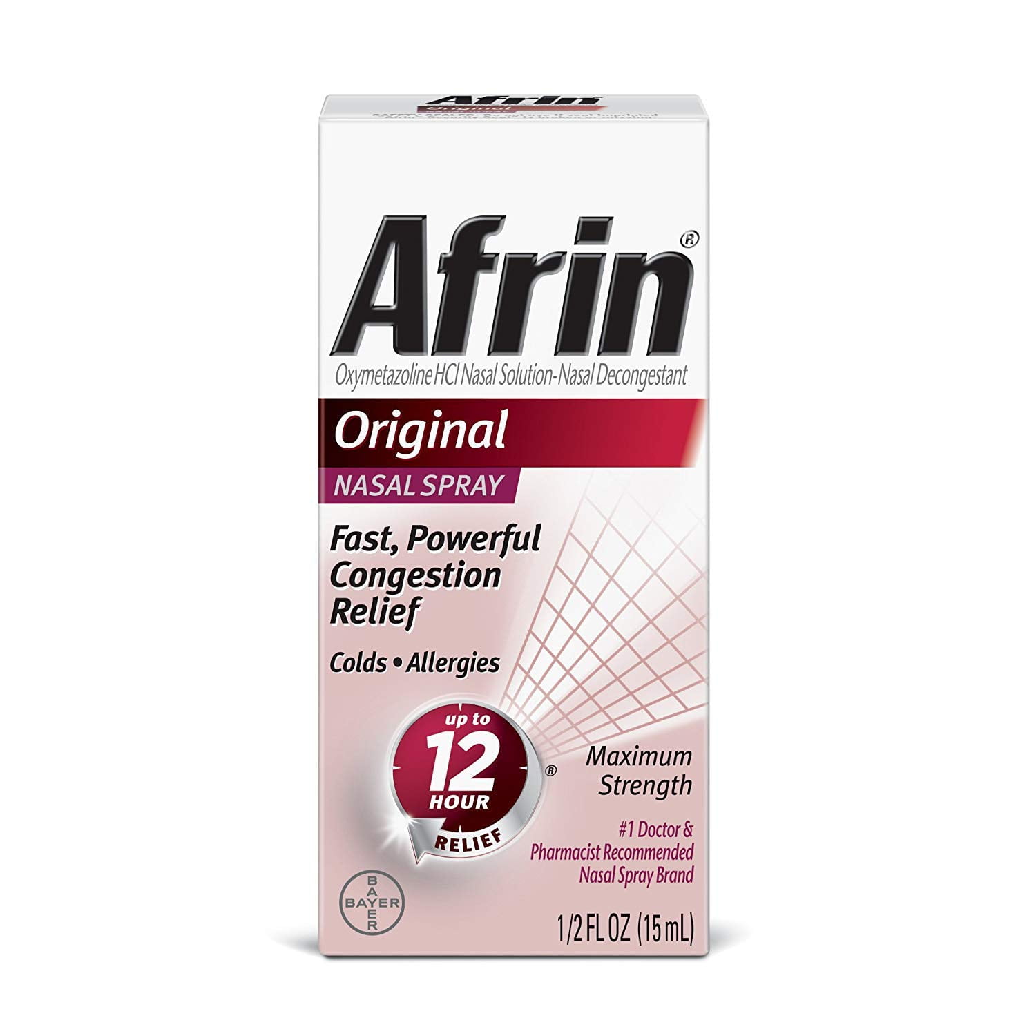 Afrin Nasal Decongestant Spray 12 Hour Relief Original Pack of 10