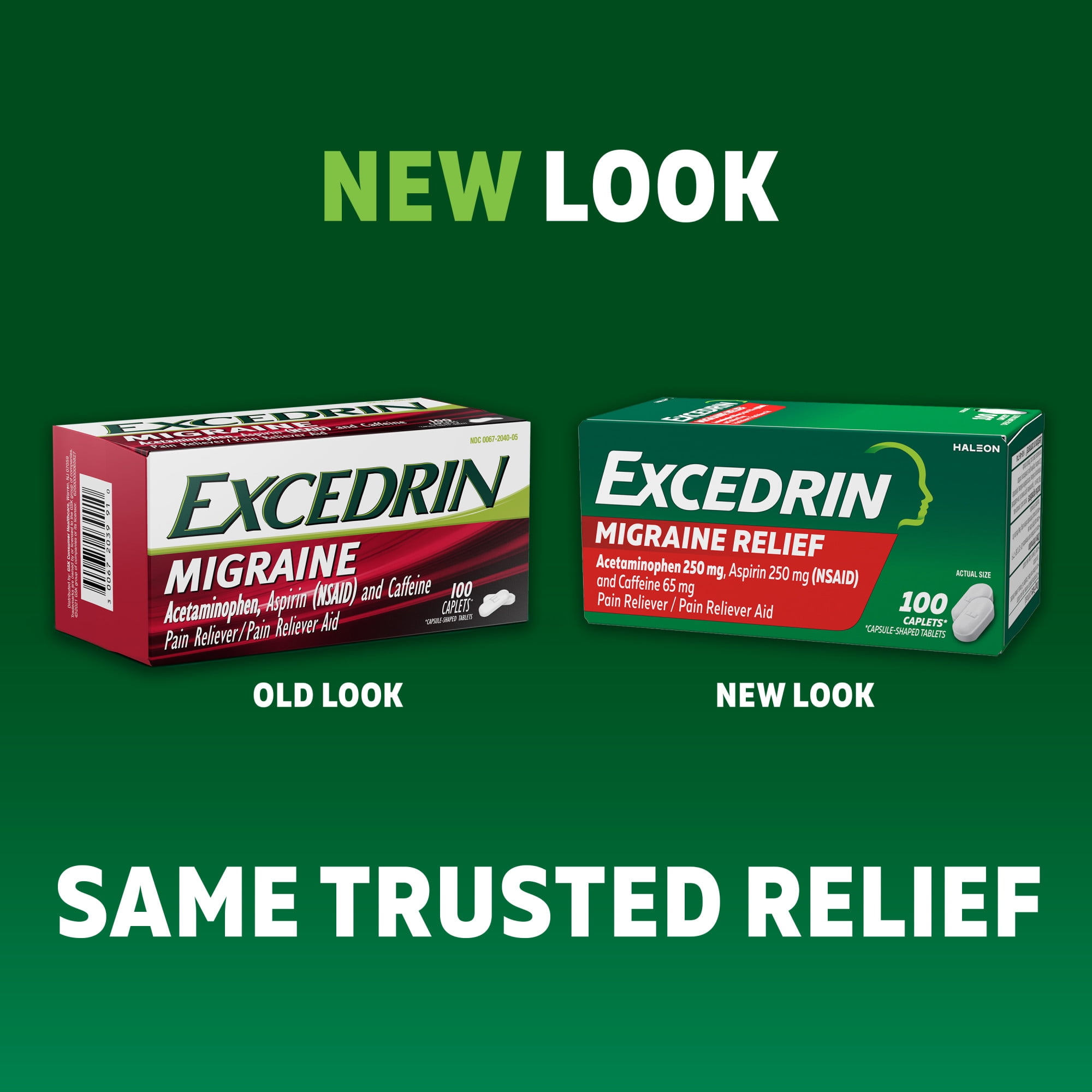 EXCEDRIN MIGRAINE RELIEF CAPLETS - 100 COUNT FOR MIGRAINE HEADACHE RELIEF