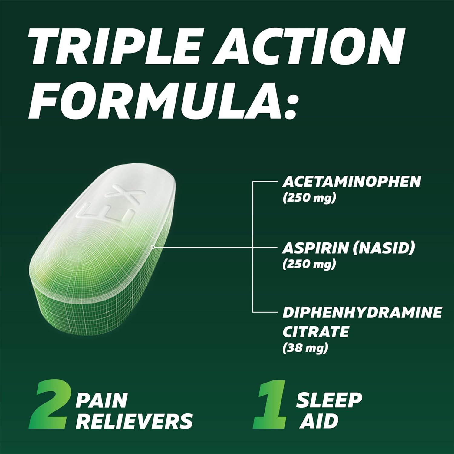 EXCEDRIN PM PAIN RELIEVER NIGHTTIME SLEEP-AID CAPLETS HEADACHE RELIEF 24 COUNT