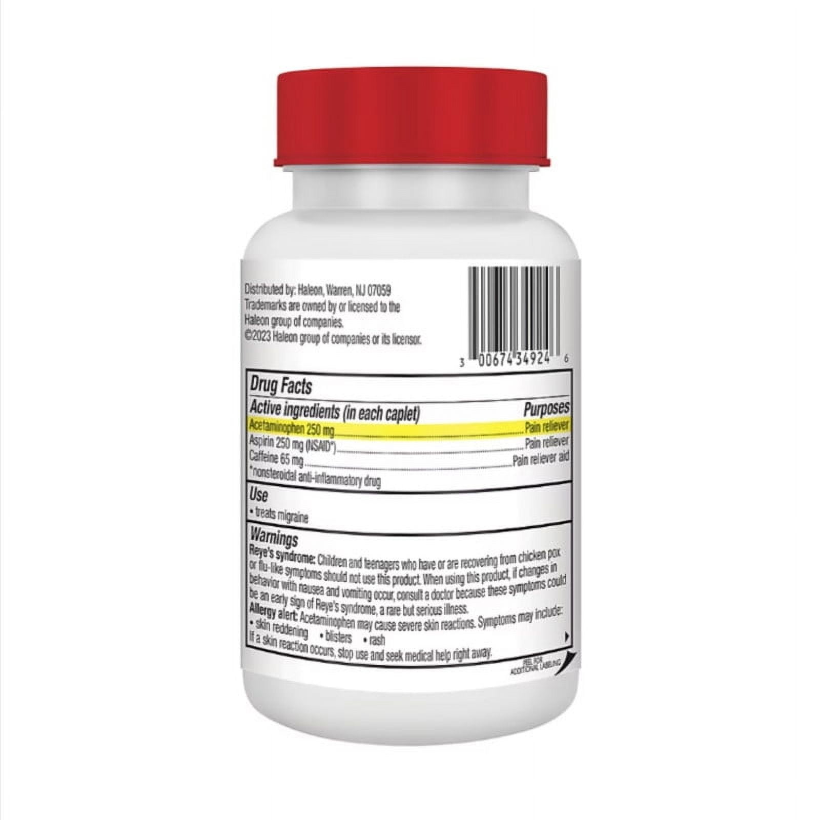 Excedrin Migraine Caffeine 300 Caplets for Fast Relief