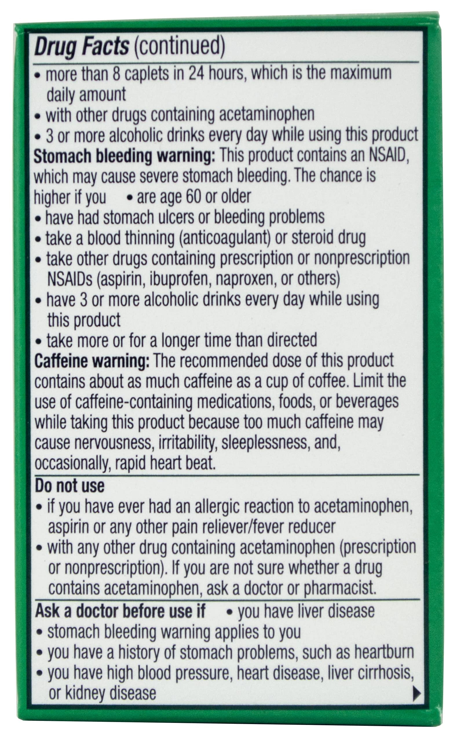 Excedrin Extra Strength Aspirin Caplets 24 Count Headache Pain Relief