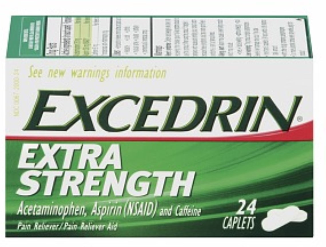 Excedrin Extra Strength Pain Relief Caplets 24 ea Pack of 2 for Fast Pain Relief