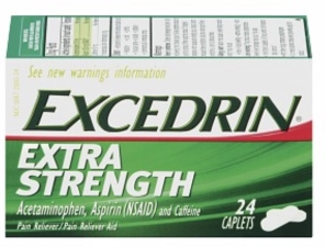Excedrin Extra Strength Pain Relief Caplets 24 ea Pack of 2 for Fast Pain Relief