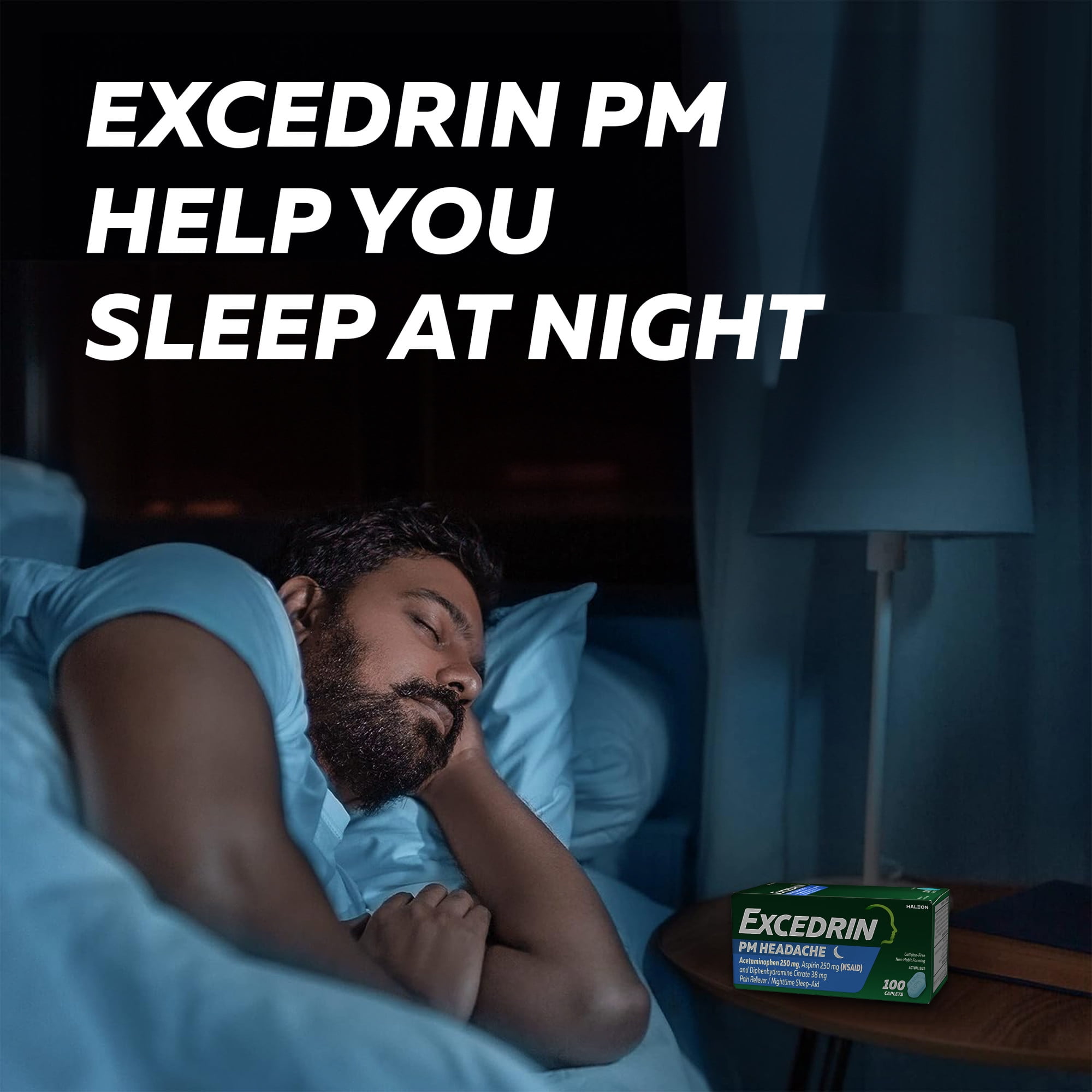 Excedrin Pm Headache Medicine Sleep Aid Acetaminophen Aspirin Caplets 24 Count