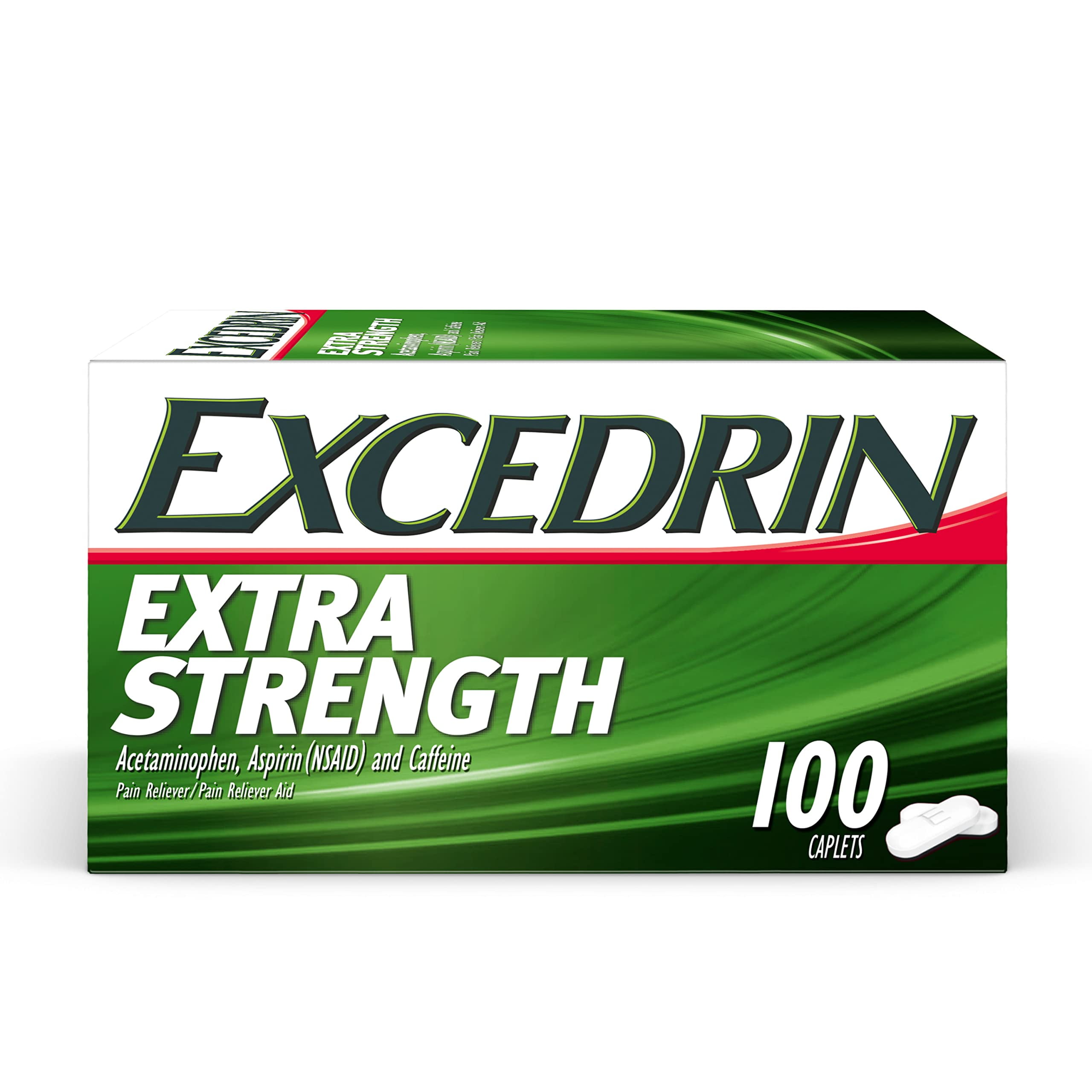 Excedrin Extra Strength Pain Relief Caplets for Headache Relief 100 Count