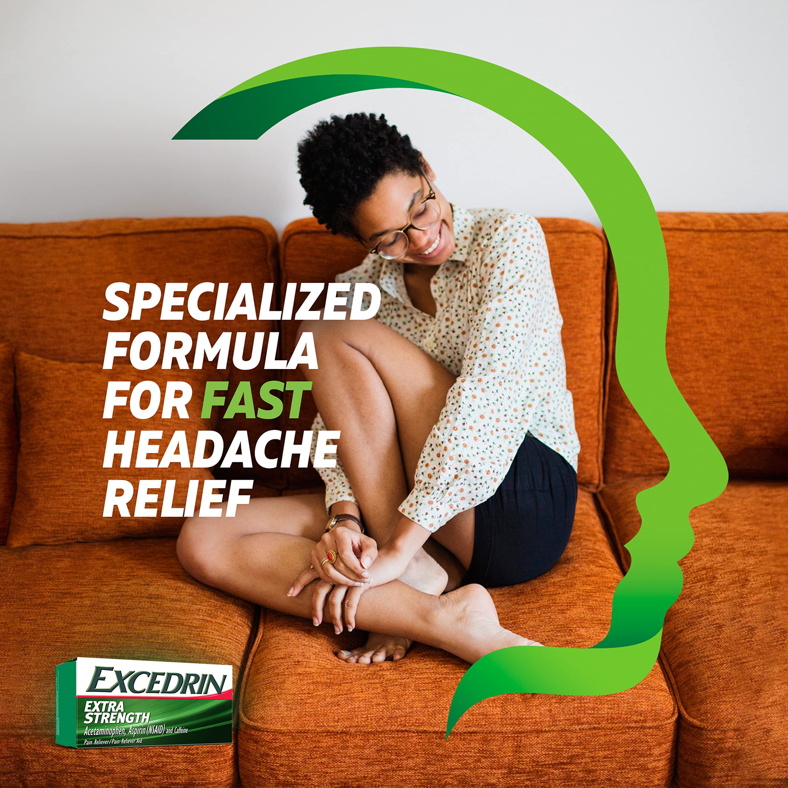 Excedrin Extra Strength Pain Relief Caplets for Headache Relief 100 Count