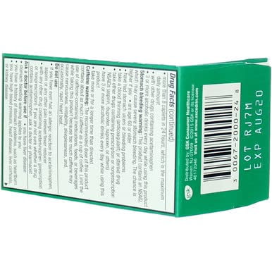 Excedrin Extra Strength Pain Reliever Aid Caplets 24 Ct Pack of 1 for Fast Relief