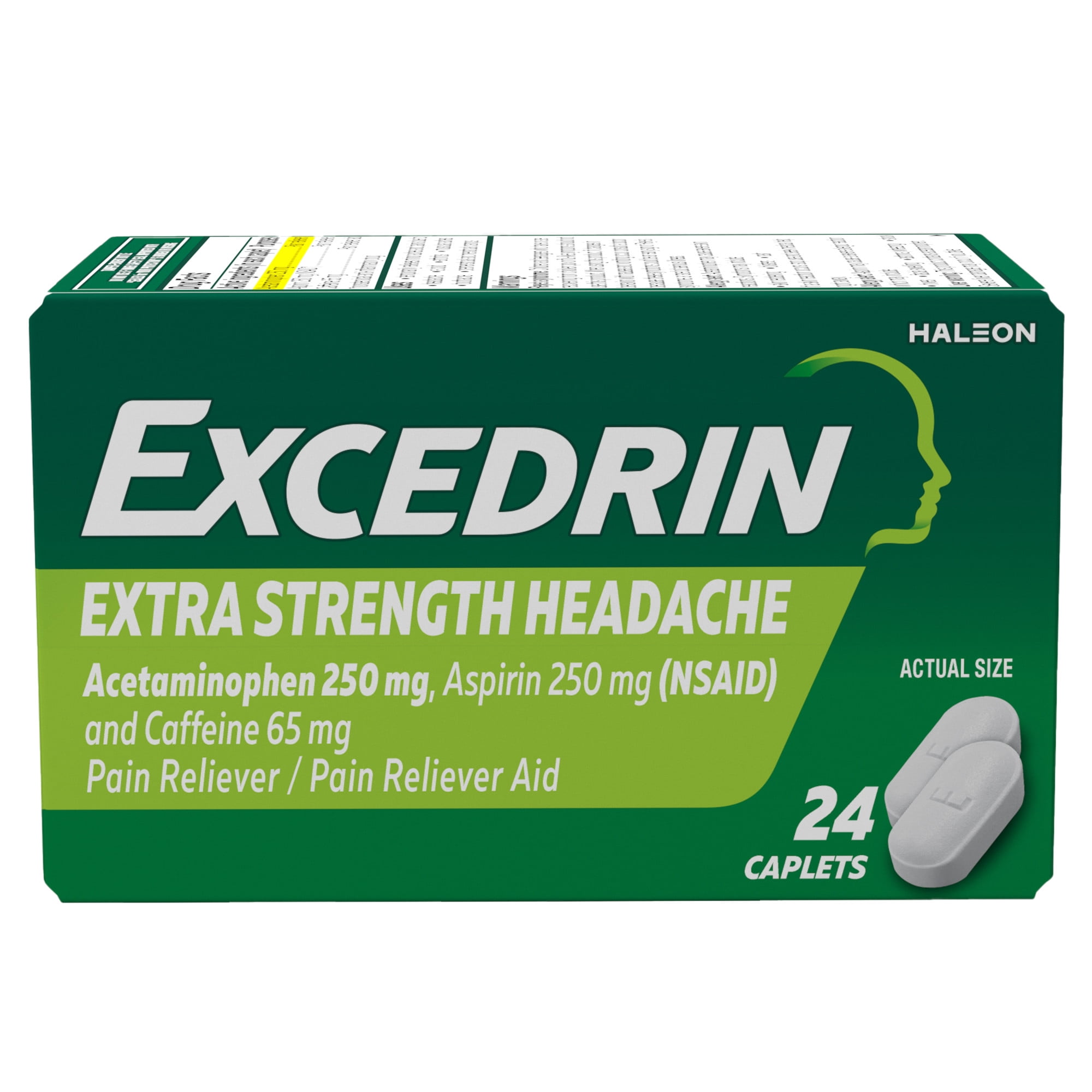 Excedrin Extra Strength Headache Relief Caplets 100 Count and Pain Relief Caplets 24 Count