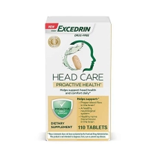 Excedrin Magnesium Riboflavin Vitamin B6 Folic Acid B12 Dietary Supplement Head Health Comfort Daily 110 Count