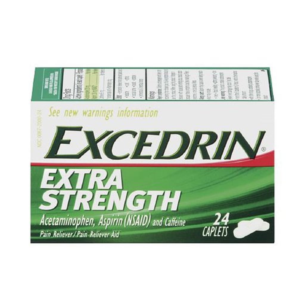 Excedrin Extra Strength Pain Relief Caplets x 24 (Pack of 3)