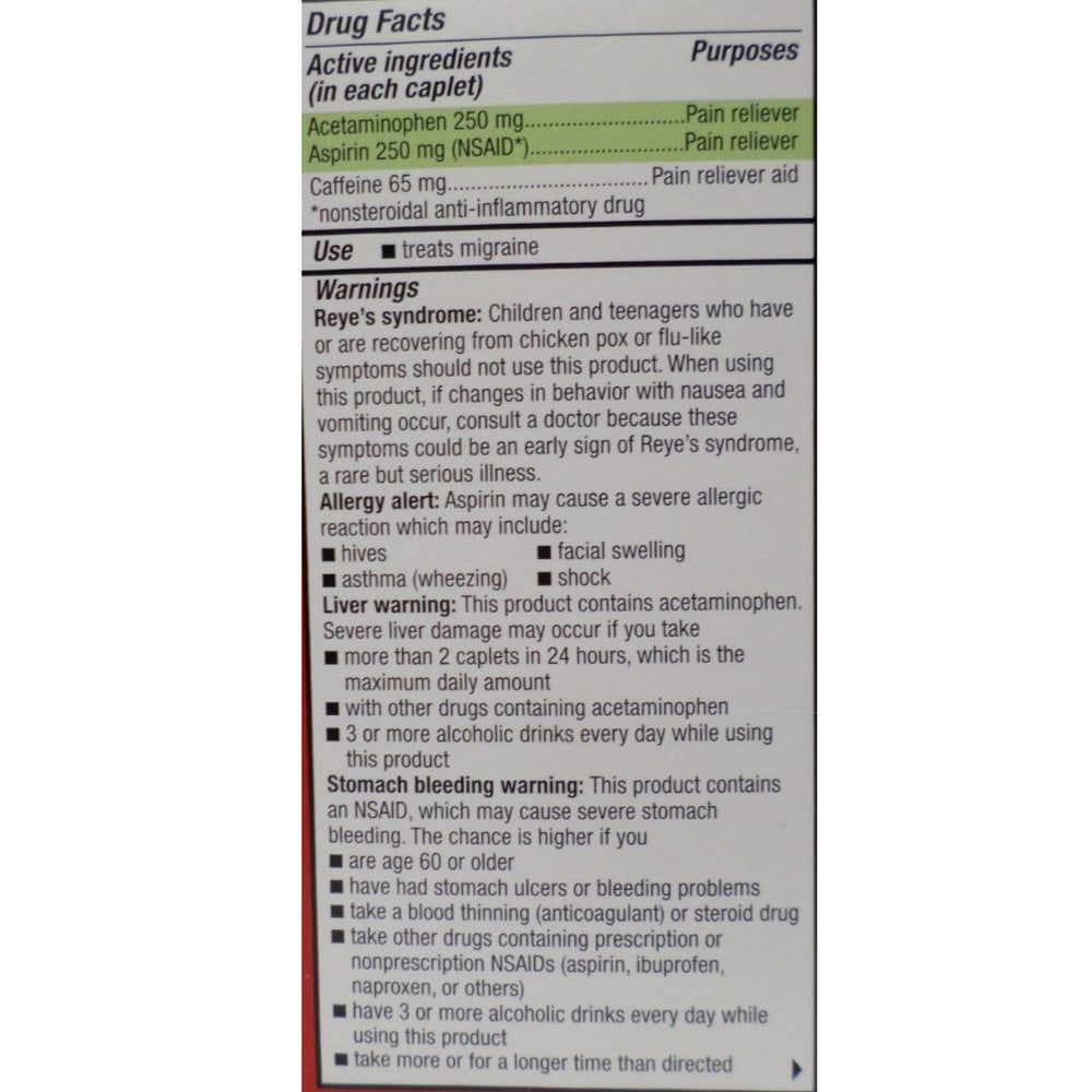 Excedrin Migraine Pain Relief Caplets 2 Pack 24 Count Each for Fast Relief