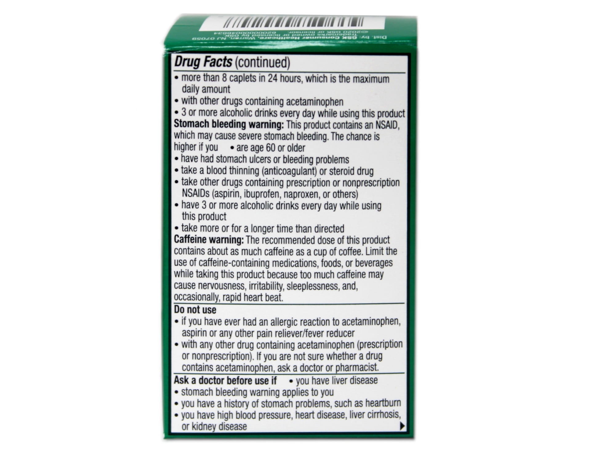Excedrin Extra Strength Pain Relief Caplets 24 ea Pack of 3