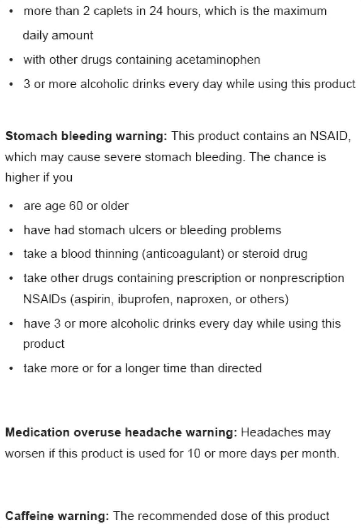 Excedrin Migraine 6 Single Dose Tablets for Fast Relief