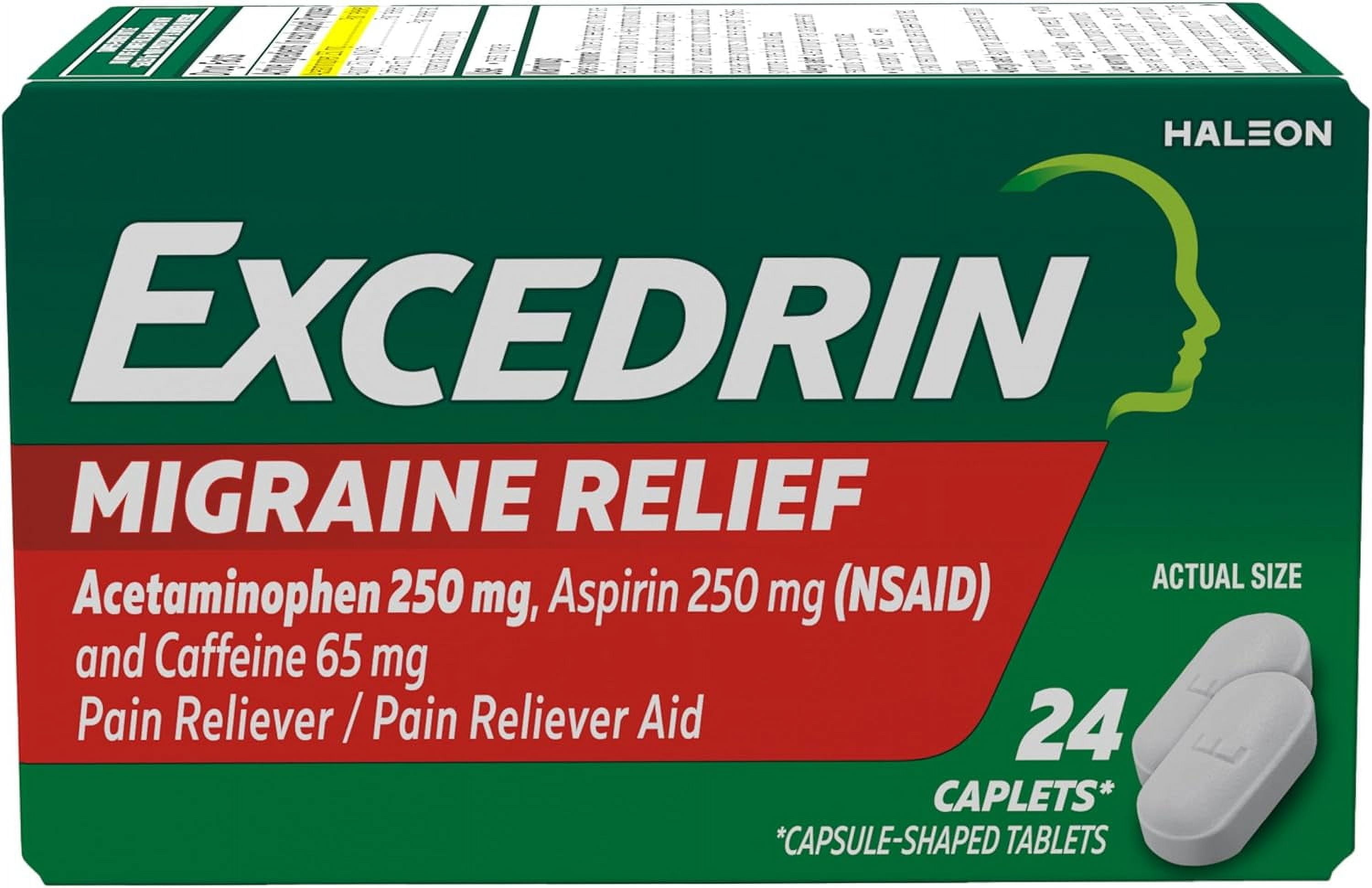 Excedrin Alleviate Migraine Symptoms with Excedrin Migraine Relief Caplets 24 count