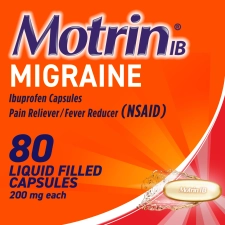 MOTRIN IB MIGRAINE RELIEF LIQUID GEL CAPS IBUPROFEN 200 MG 80 CT