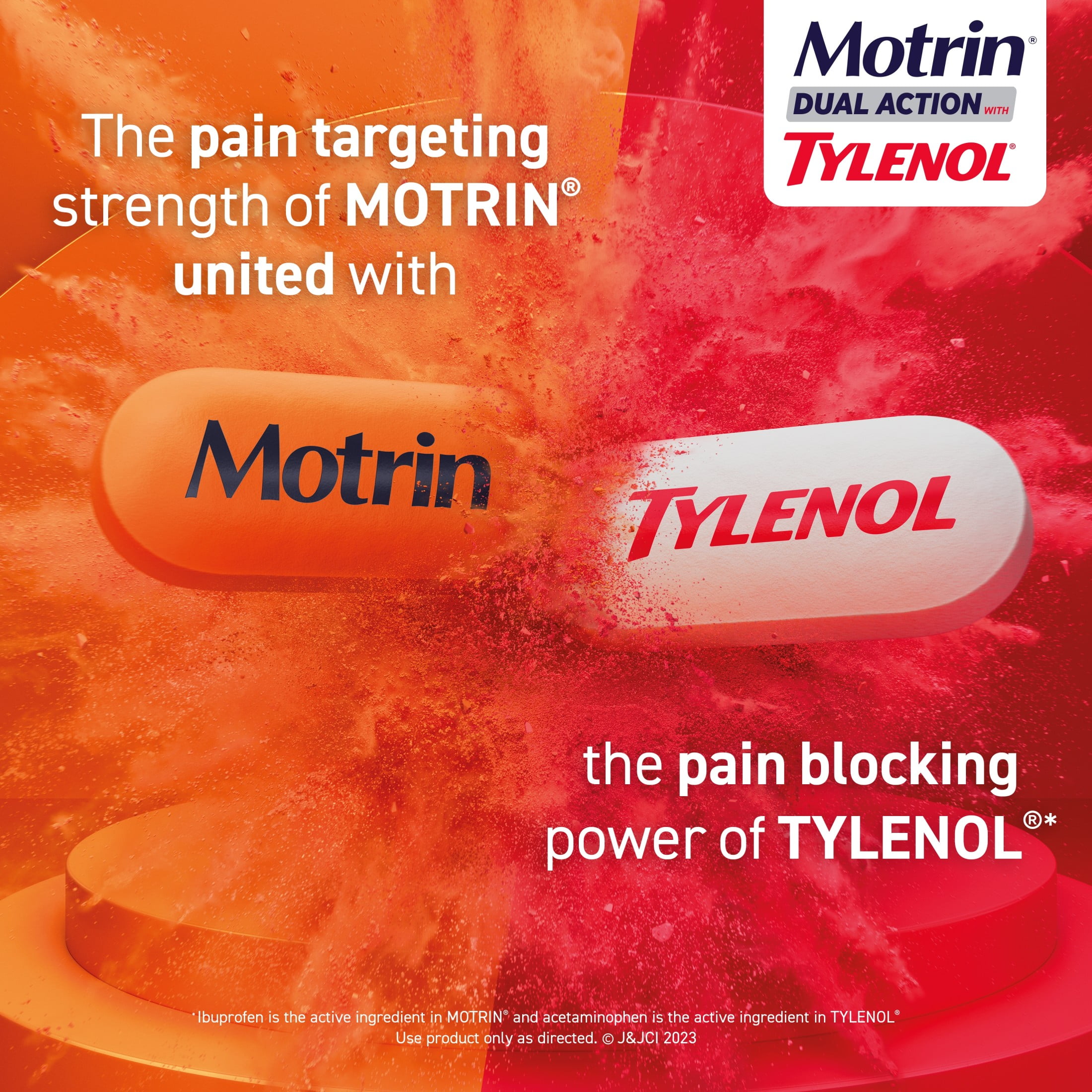 Motrin Dual Action Tylenol Ibuprofen Acetaminophen 80 Ct