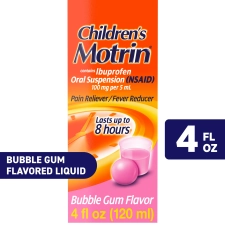 Motrin Ibuprofen Bubblegum Flavor Kids Medicine 4 fl oz Childrens