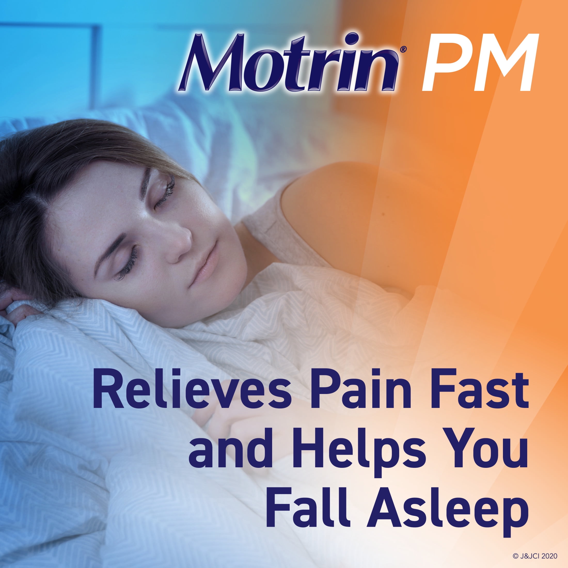 Motrin PM Pain Relief Caplets 200mg Ibuprofen 38mg Sleep Aid 20 Ct