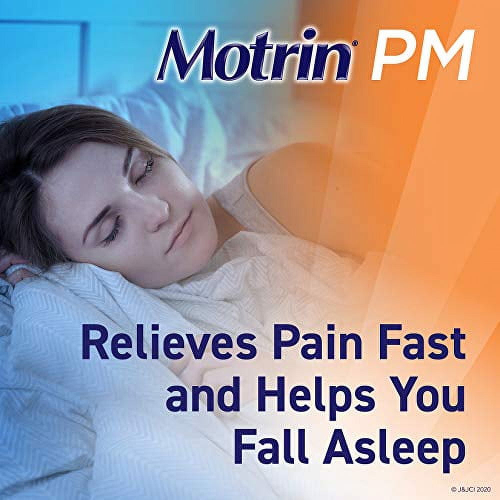 Motrin PM Caplets 200 mg Ibuprofen 38 mg Sleep Aid Nighttime Relief Minor Pains 80 ct