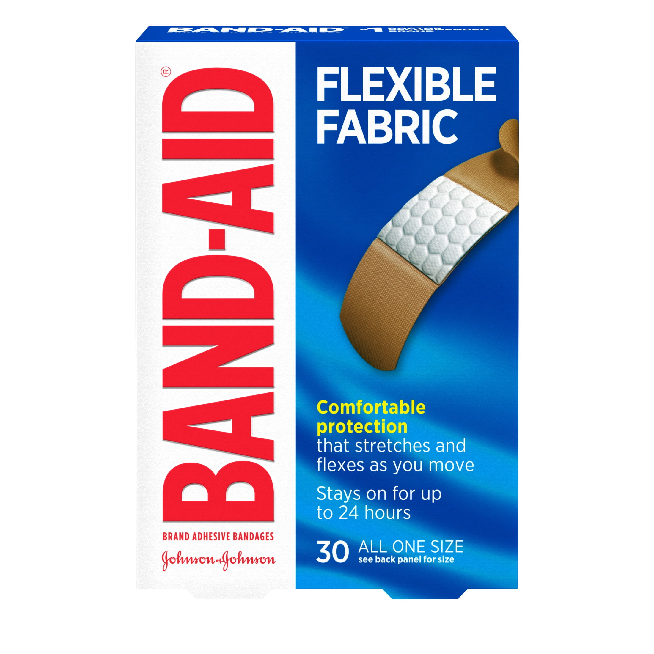 Band-Aid Brand Flexible Fabric Adhesive Bandages All One Size 30 Count
