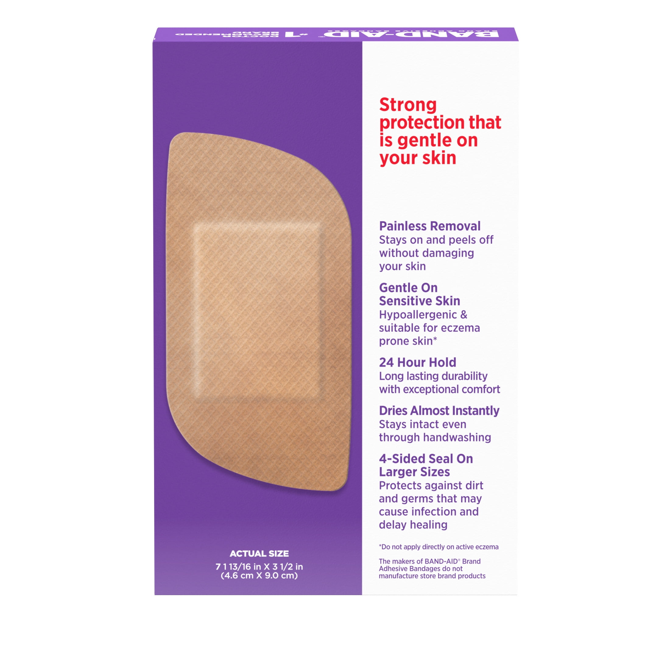 Band-Aid Brand Sensitive Skin Adhesive Bandages XL 7 Count
