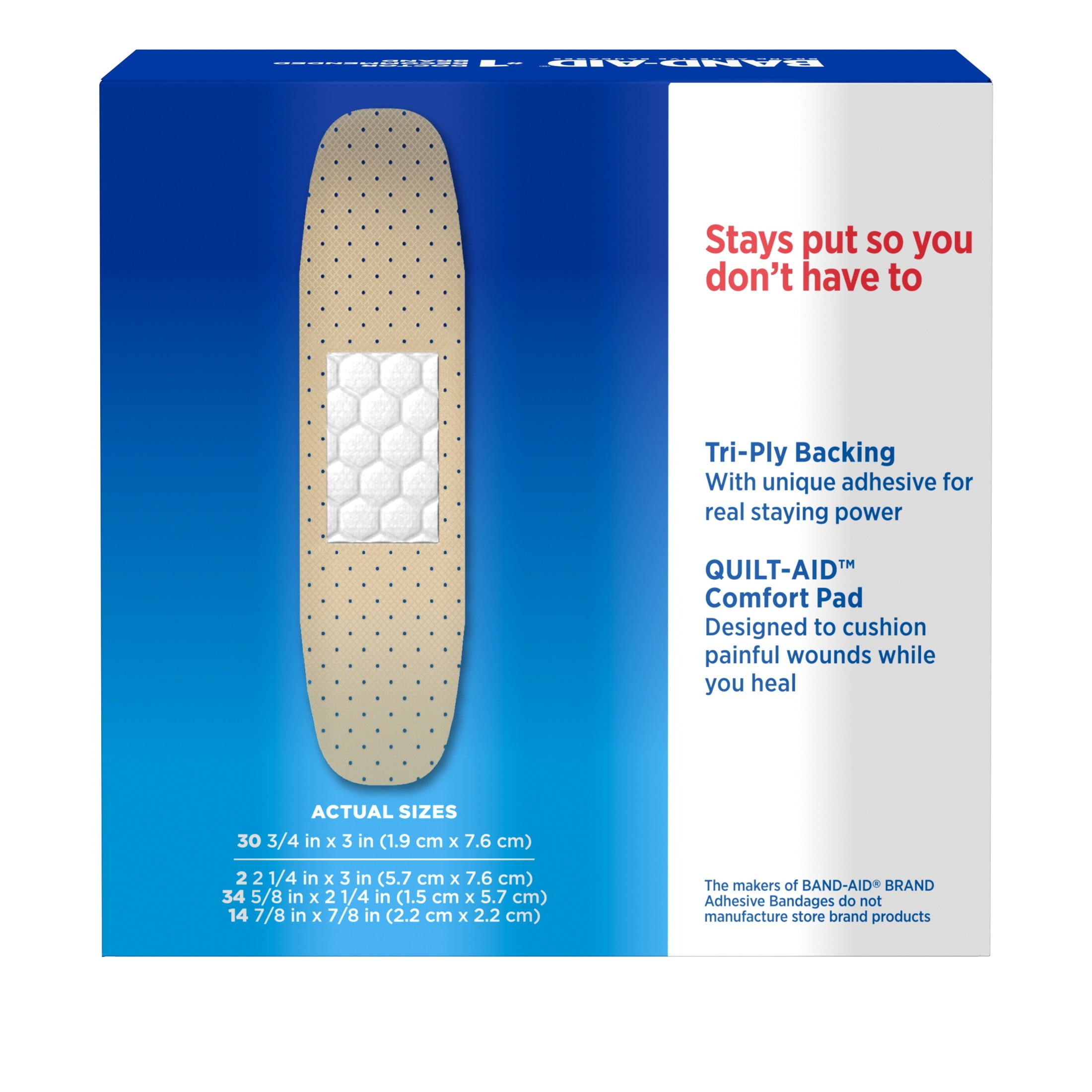 Band-Aid Brand Tru-Stay Sheer Adhesive Bandages Assorted 80 Count