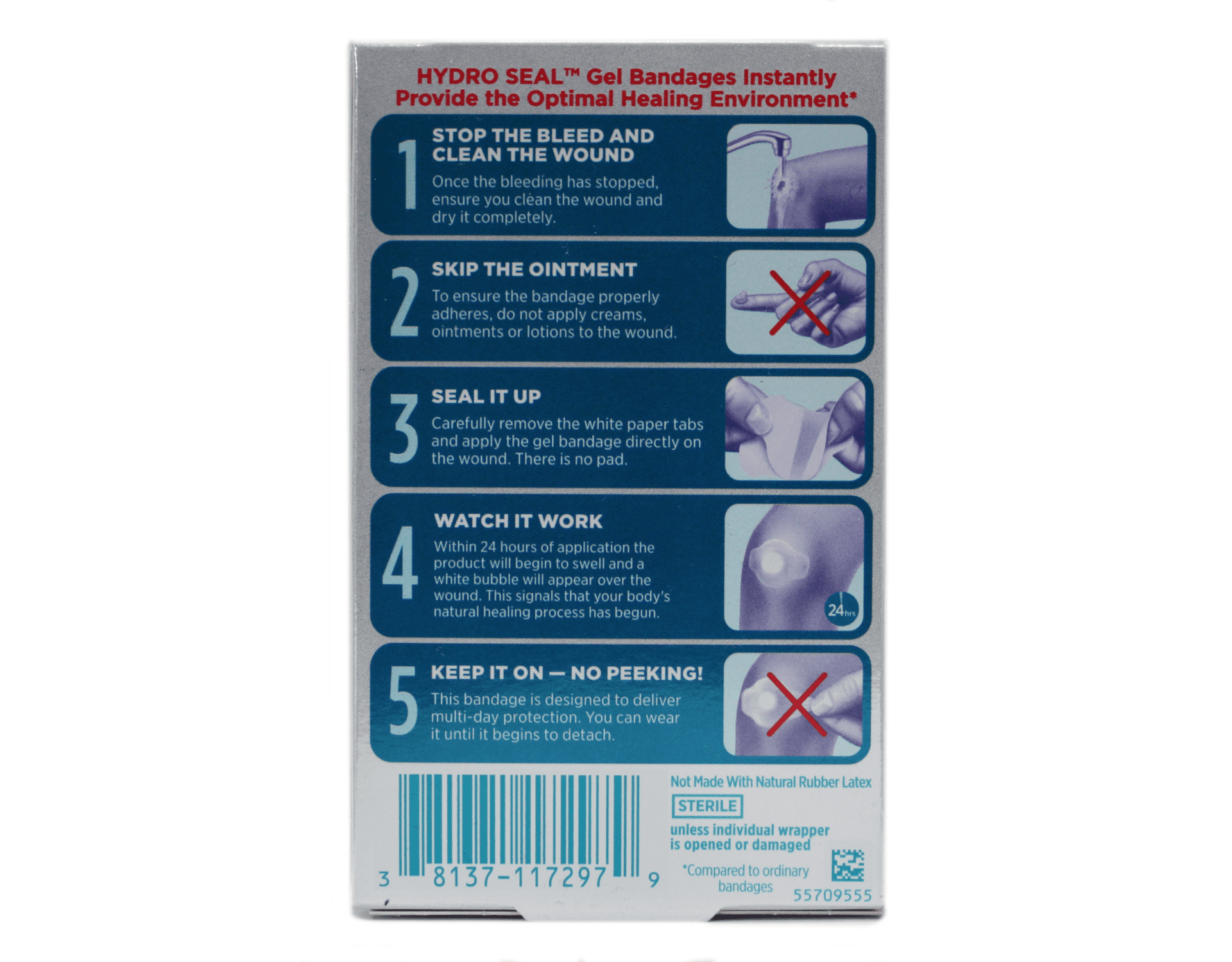 Band-Aid Brand Hydro Seal All Purpose Adhesive Bandages 10 Count Pack of 2