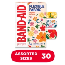 Band-Aid Brand Flexible Fabric Wildflower Assorted 30 Ct