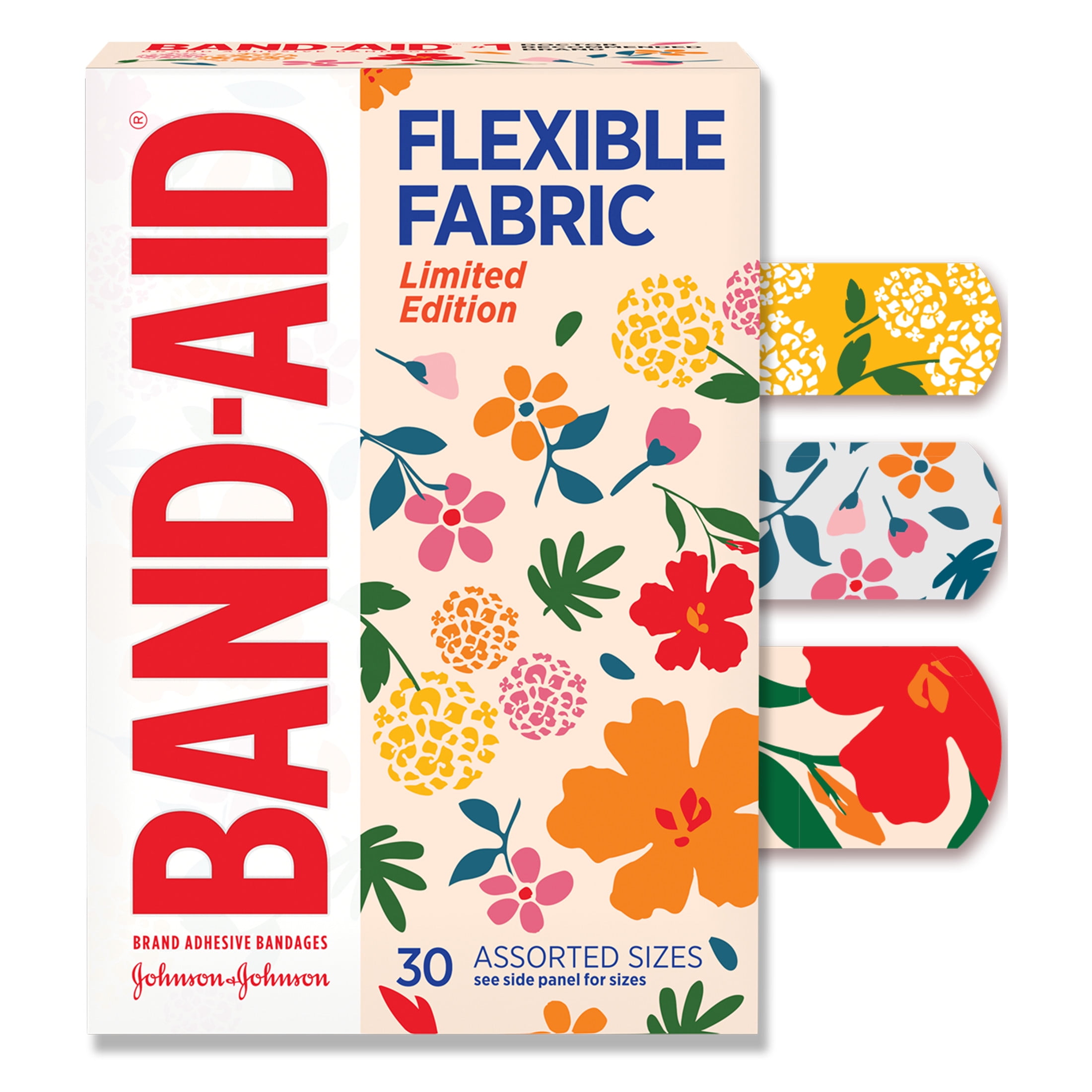 Band-Aid Brand Flexible Fabric Wildflower Assorted 30 Ct