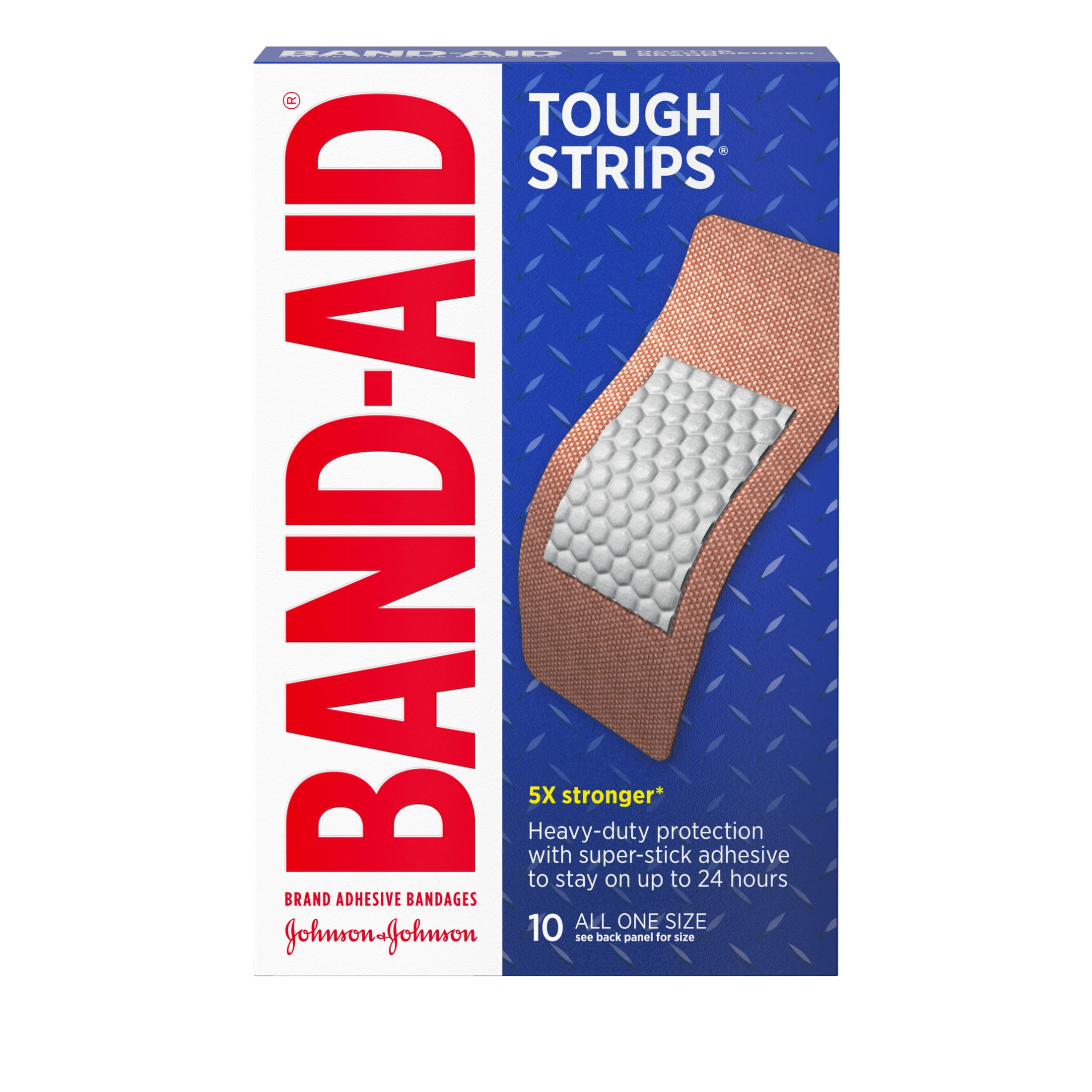 Band-Aid Brand Tough Strips Adhesive Wound Bandage Extra Large 10 Ct Pack of 3