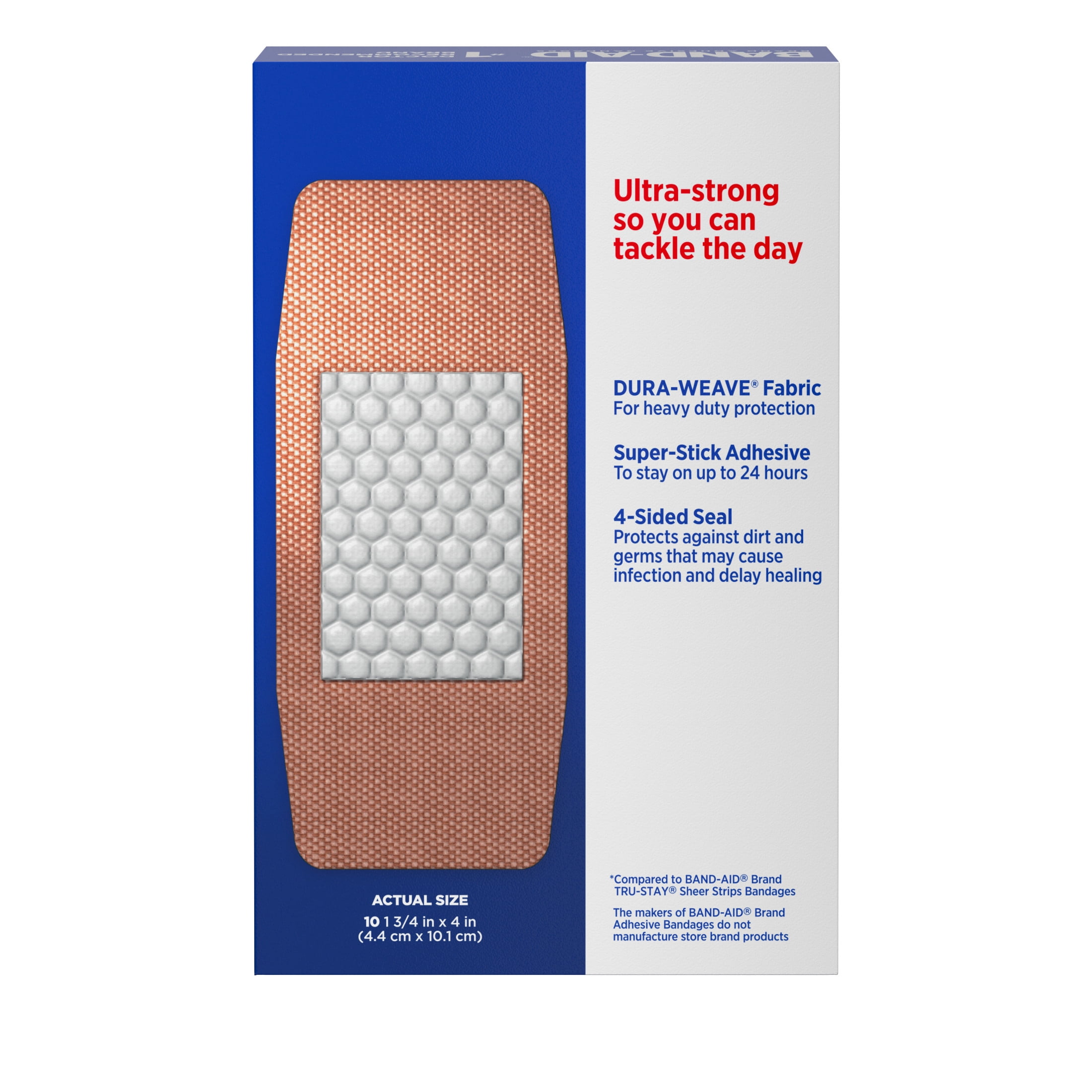 Band-Aid Brand Tough Strips Adhesive Wound Bandage Extra Large 10 Ct Pack of 3
