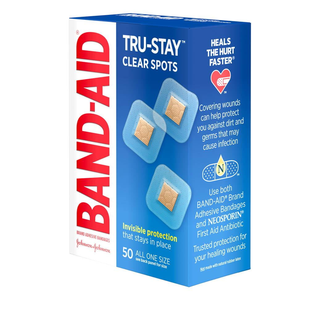 Band-Aid Adhesive Clear Spots Bandages 50 Count Each Size All One