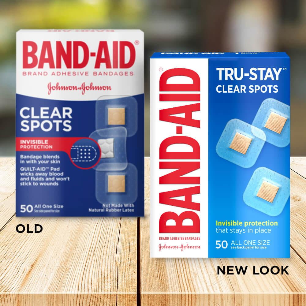 Band-Aid Adhesive Clear Spots Bandages 50 Count Each Size All One