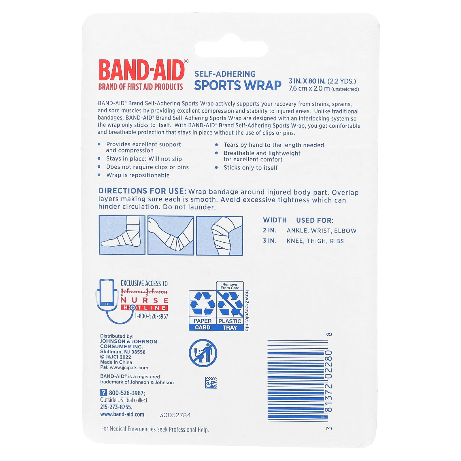 Band Aid Self Adhering Sports Wrap 1 Roll