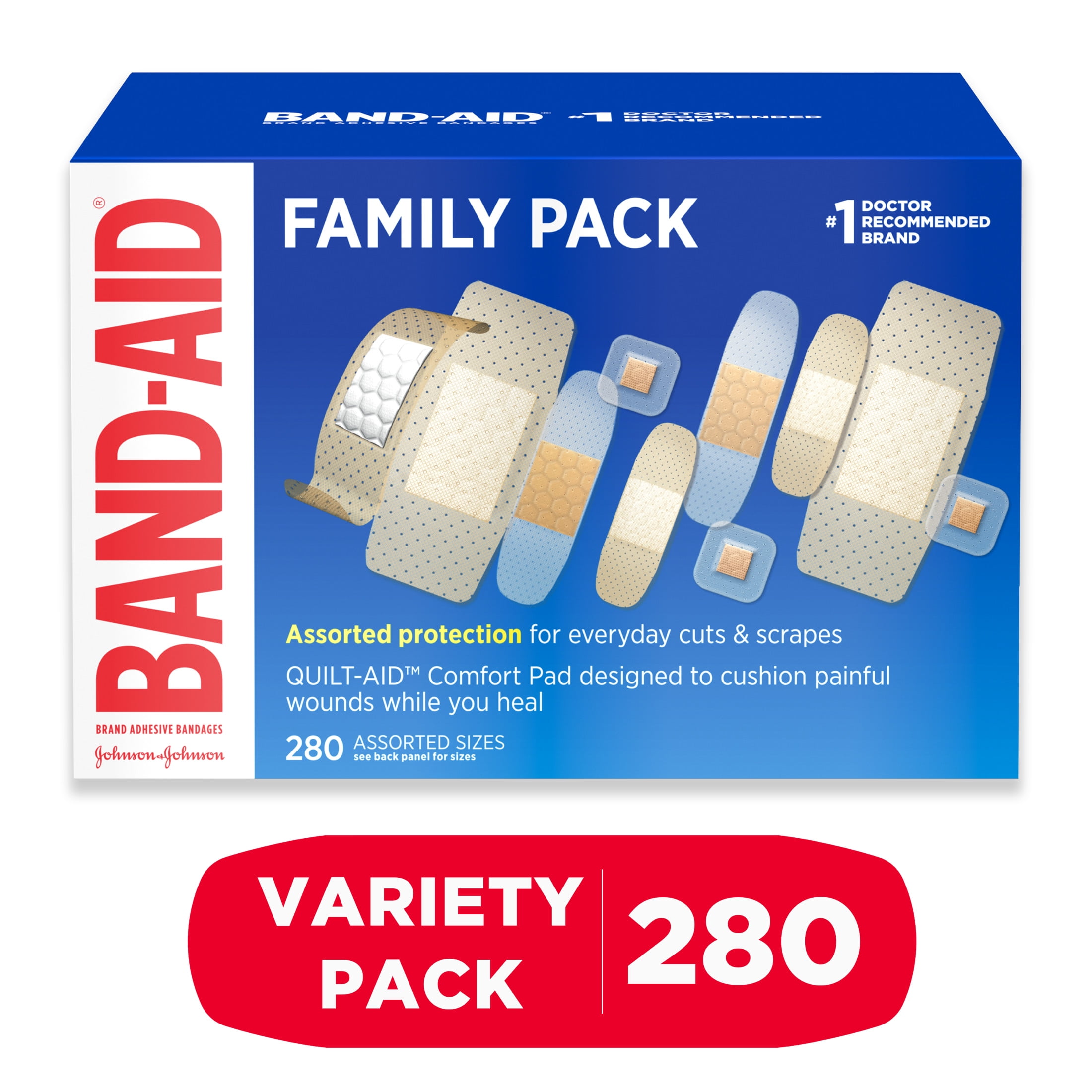Band-Aid Brand Adhesive Sterile Bandage Variety Pack Assorted 280 Ct