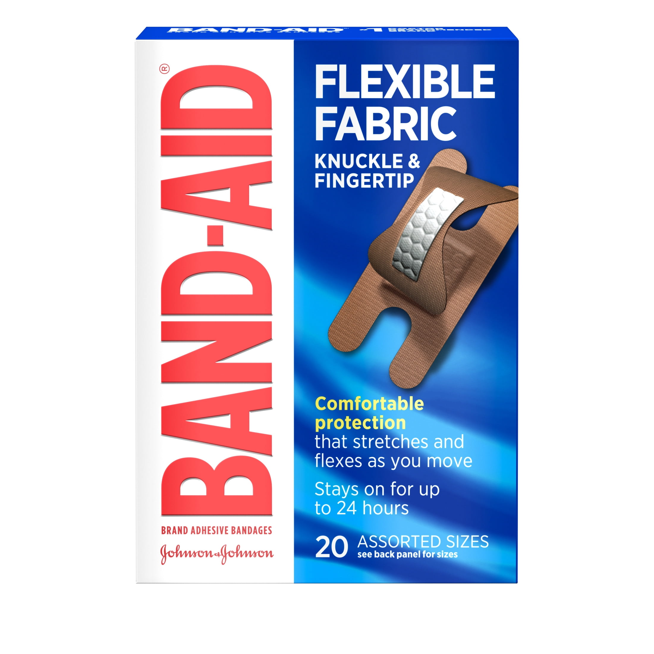 Band-Aid Fabric Adhesive Bandages for Finger and Knuckle 20 Count