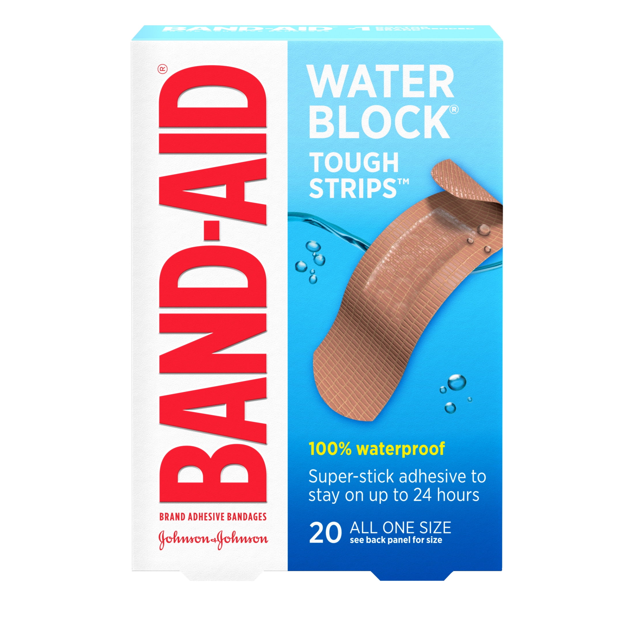 Band-Aid Water Block Tough Sterile Bandages 20 Ct