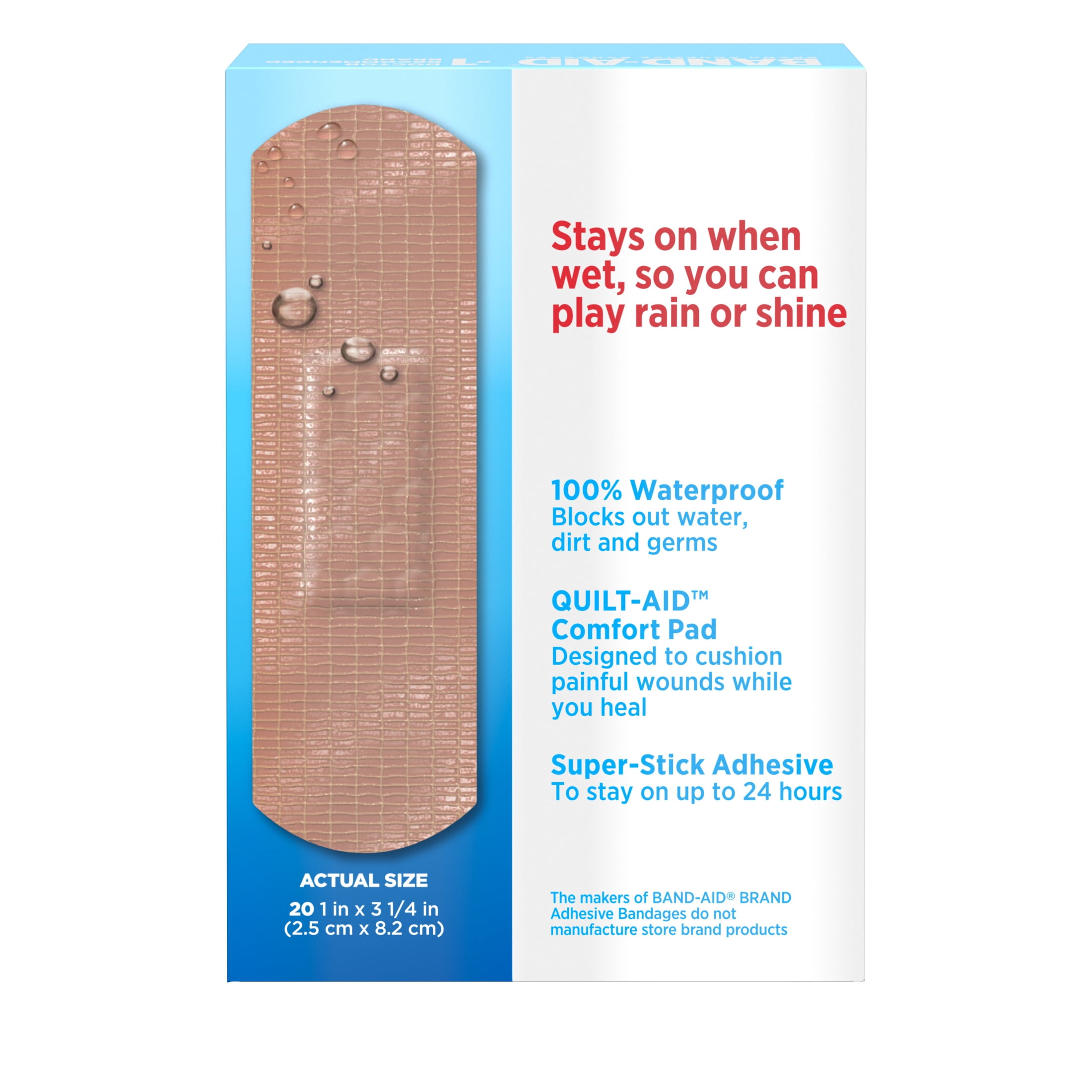 Band-Aid Water Block Tough Sterile Bandages 20 Ct