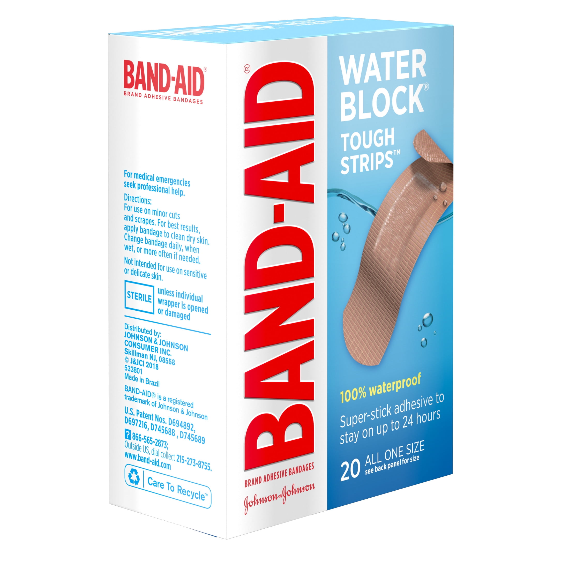 Band-Aid Water Block Tough Sterile Bandages 20 Ct