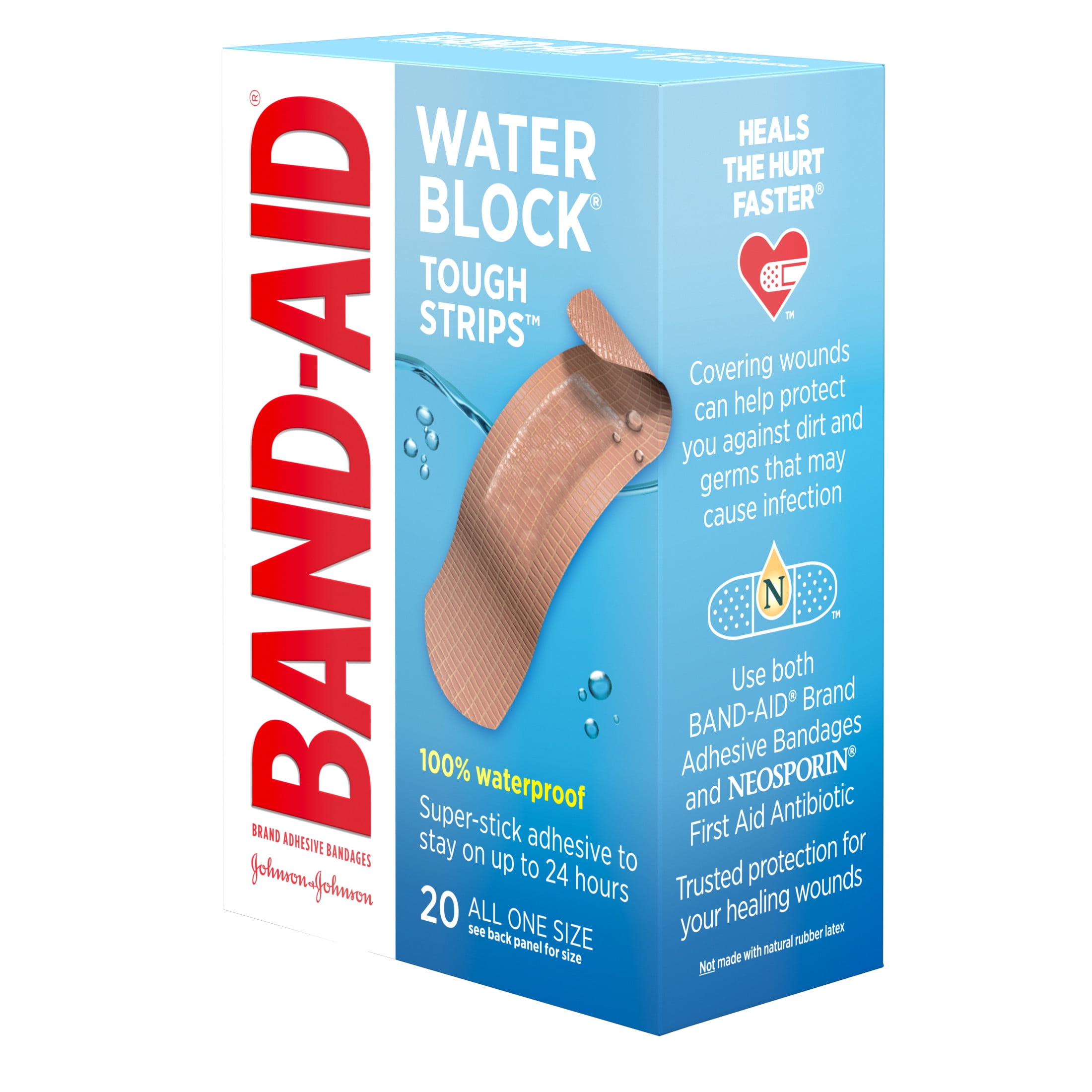 Band-Aid Water Block Tough Sterile Bandages 20 Ct