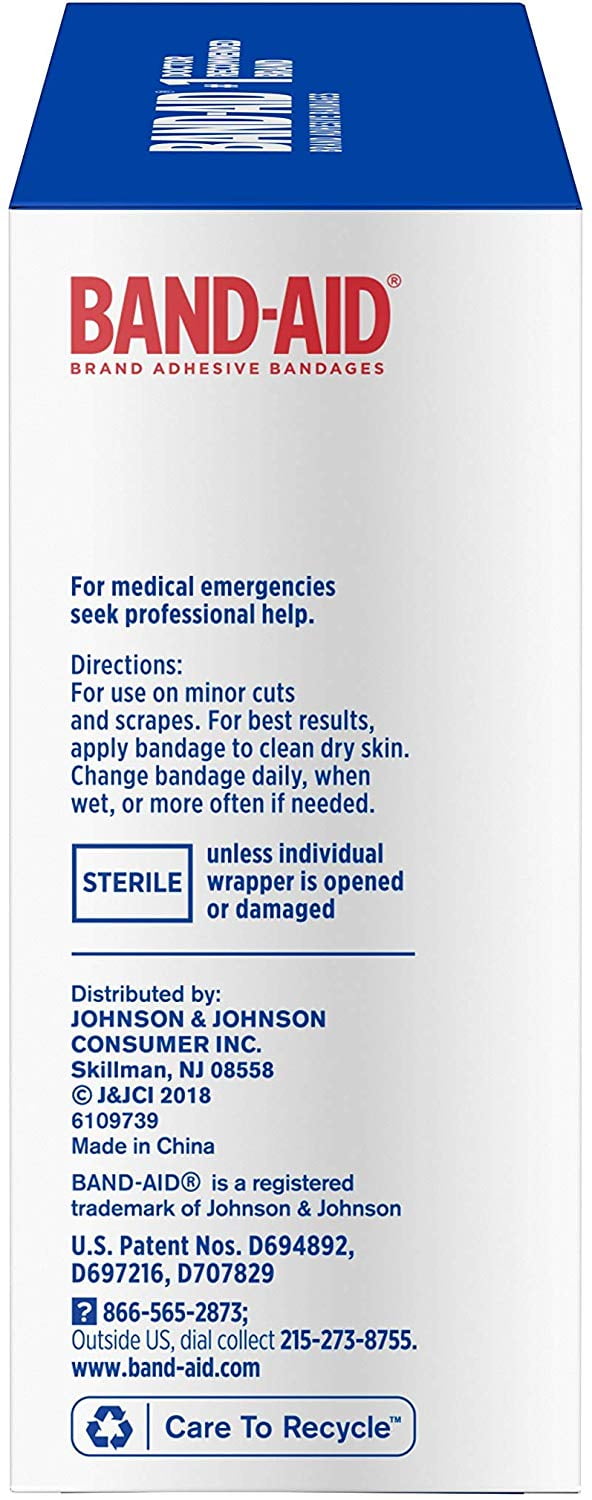 Band Aid J&J Flexible Fabric Adhesive Bandages 1 x 3 100 per Box
