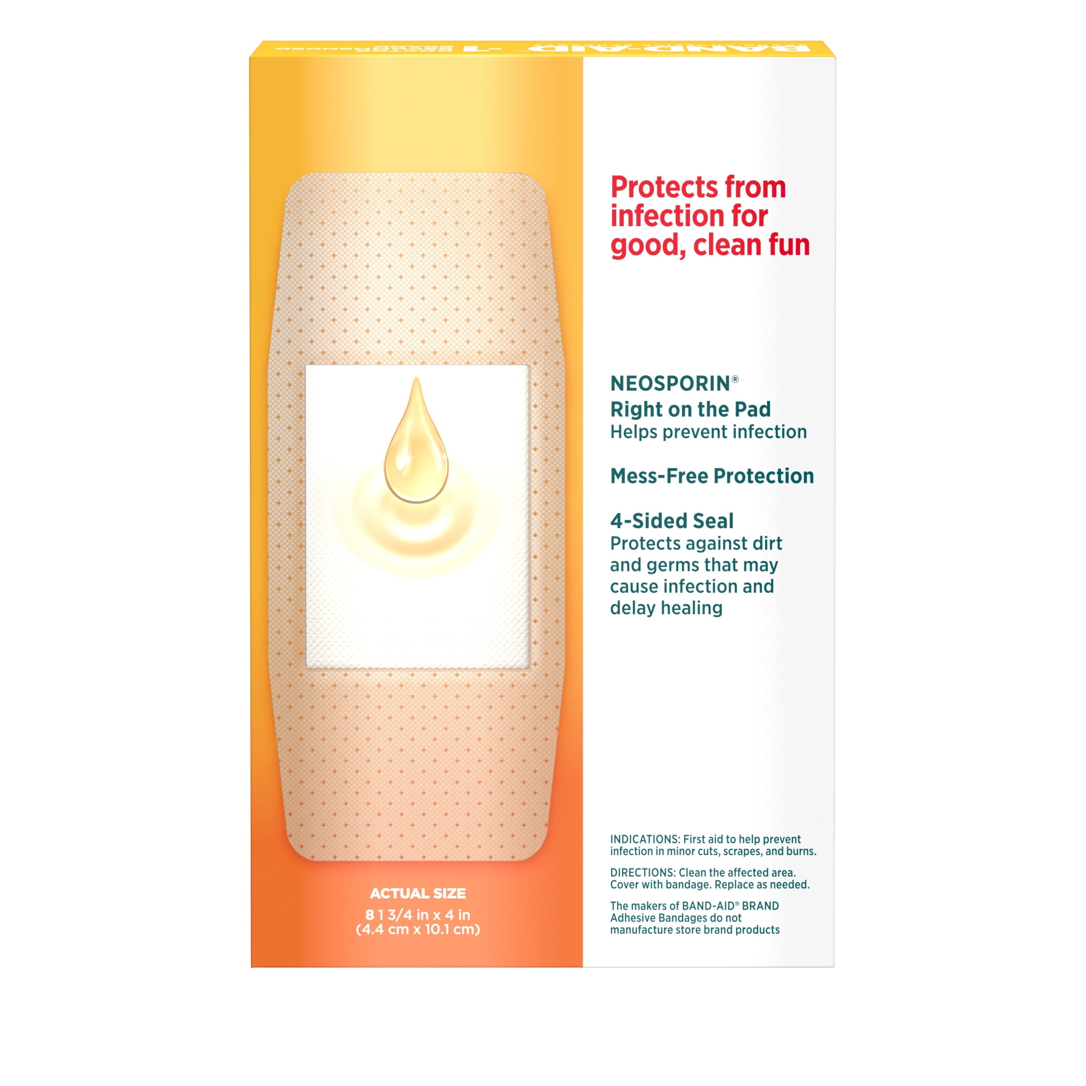 Band-Aid Brand Neosporin Antibiotic Extra Large Bandages 8 Ct
