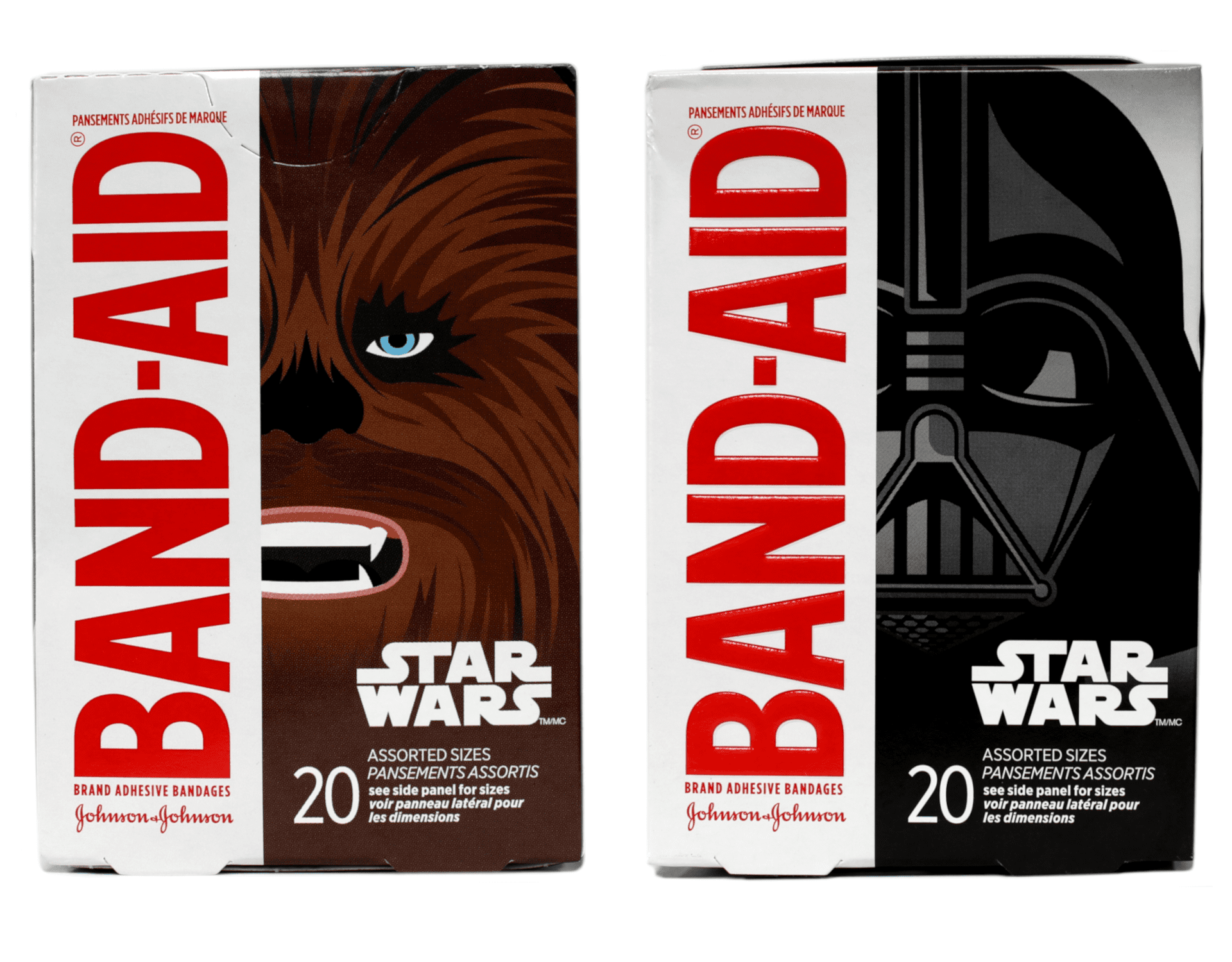 Band-Aid Adhesive Star Wars Characters Bandages Assorted Sizes 20 ct Pack of 2