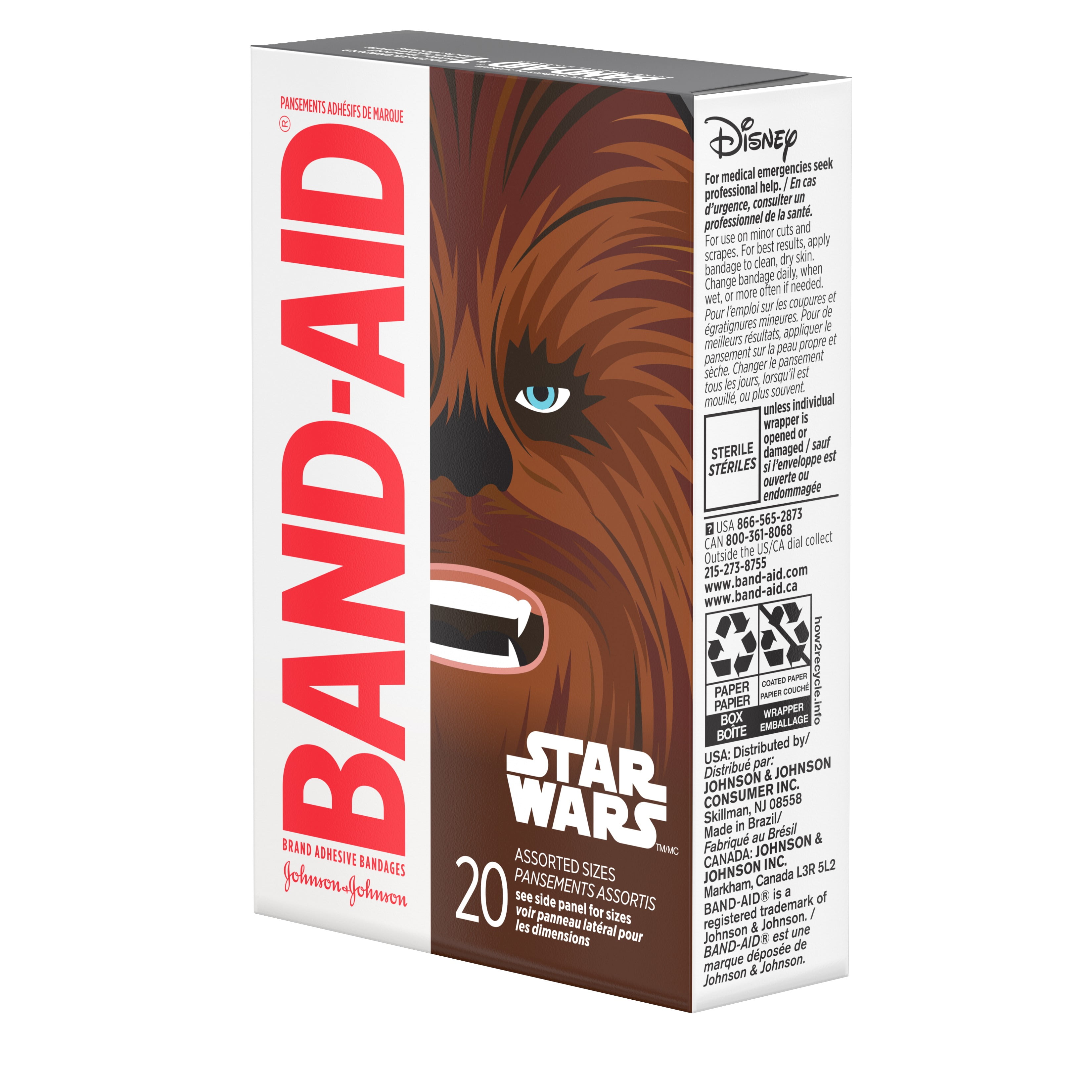 Band-Aid Adhesive Star Wars Characters Bandages Assorted Sizes 20 ct Pack of 2